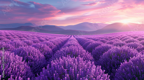 A blooming lavender field vector simple © fisher