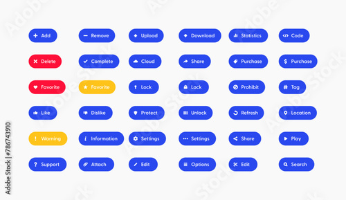 UI Design Buttons Press vector