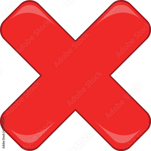 vector illustration red cross icon of rejection or cancellation