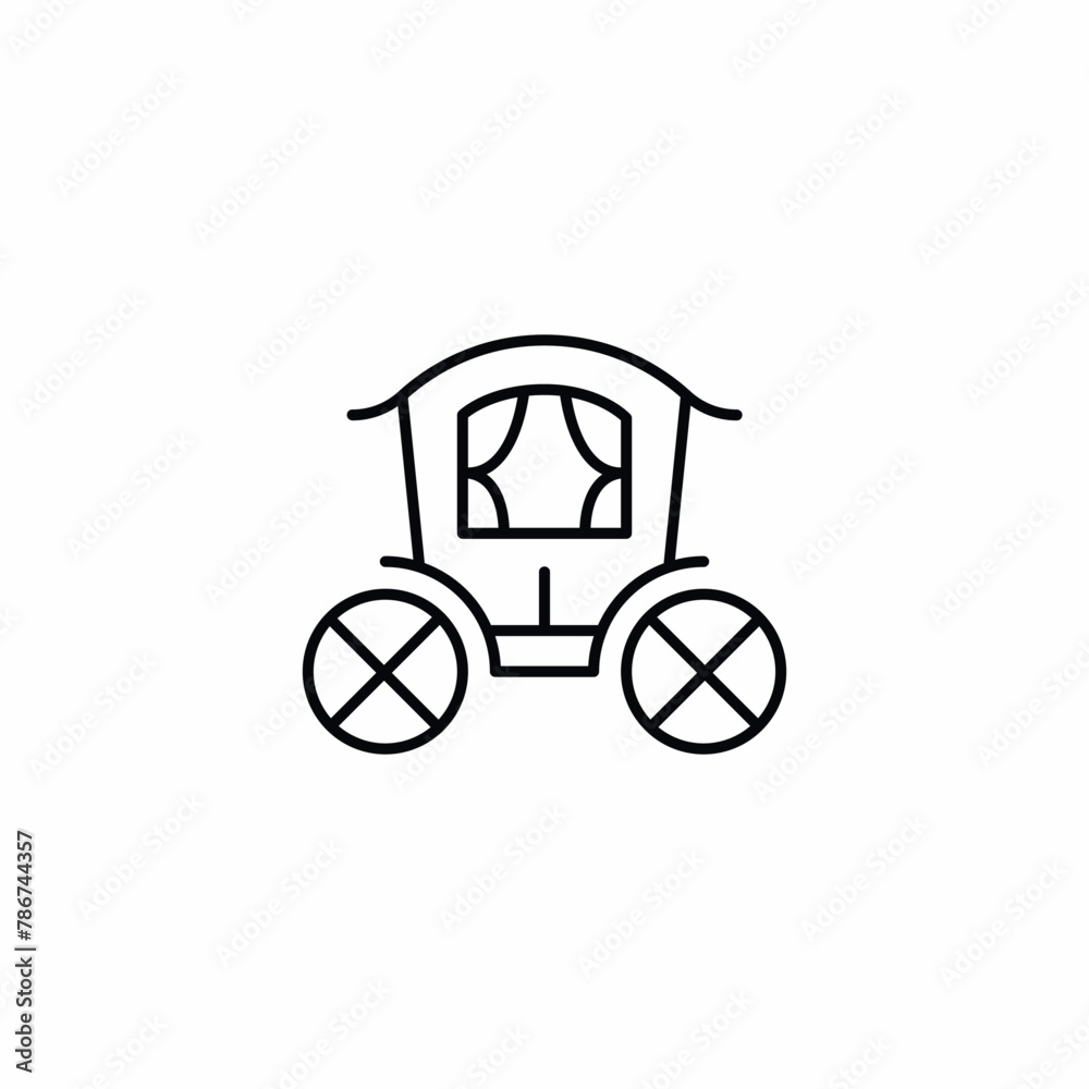 Wedding coach vehicle horse icon Wedding coach vehicle horse icon