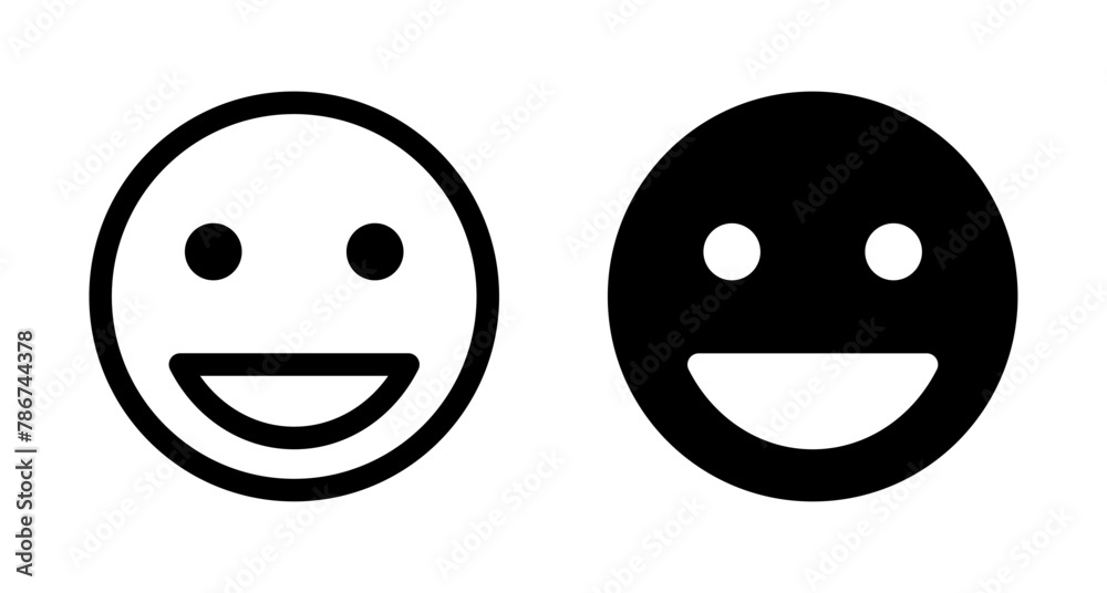 Fototapeta premium Smile icon vector isolated on white background. Smile vector icon. Emoticon Icon vector. Emoji