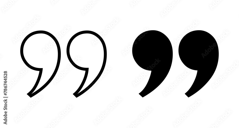 Quote icon vector isolated on white background. Quote sign icon. Quotation mark symbol. Quote icon vector isolated on white background. Quote sign icon. Quotation mark symbol.