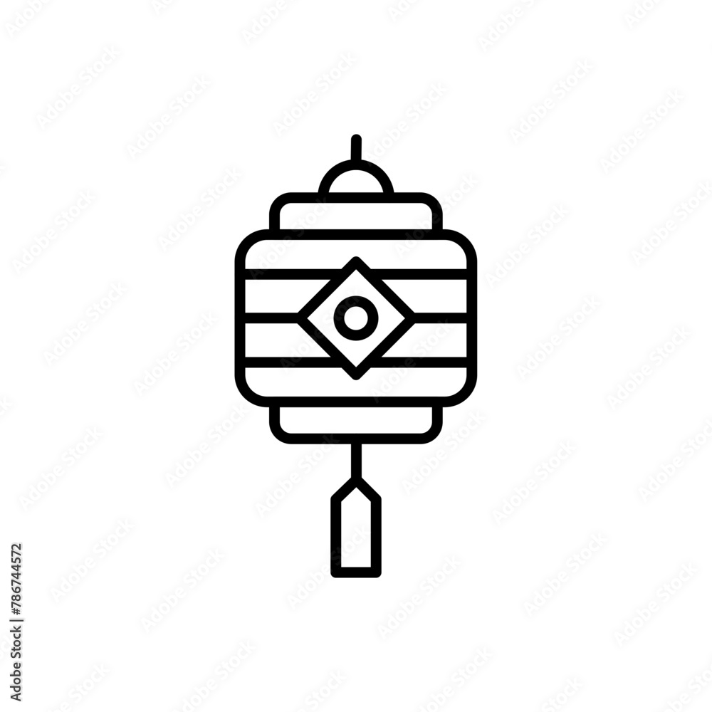 Naklejka premium Chinese lantern outline icons, minimalist vector illustration ,simple transparent graphic element .Isolated on white background