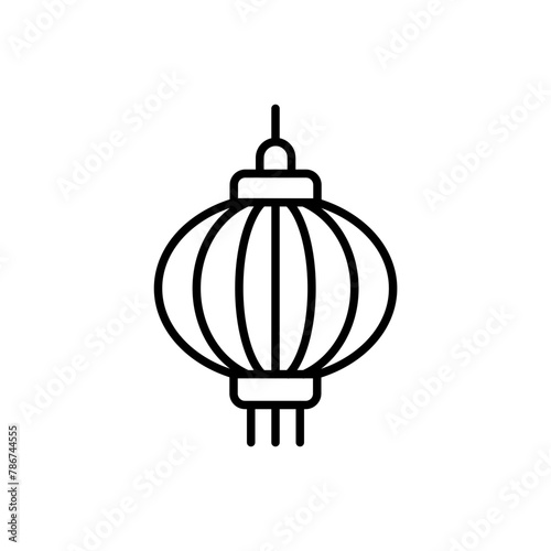 Chinese lantern outline icons, minimalist vector illustration ,simple transparent graphic element .Isolated on white background