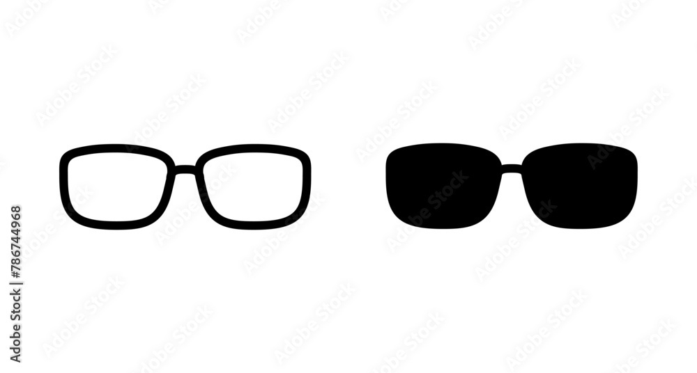 Fototapeta premium Glasses icon vector isolated on white background. Stylish Eyeglasses. Glasses vector. Optical concept