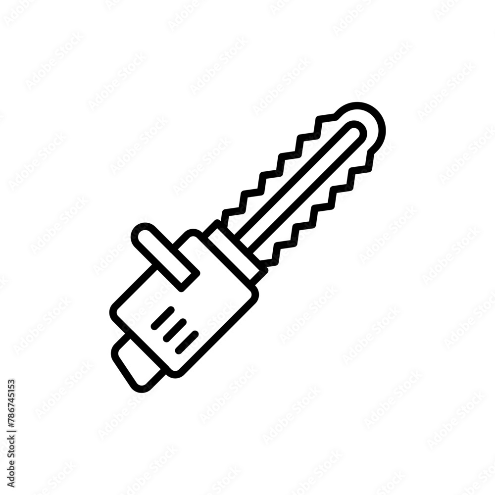 Electric saw outline icons, minimalist vector illustration ,simple transparent graphic element .Isolated on white background Electric saw outline icons, minimalist vector illustration ,simple transparent graphic element .Isolated on white background