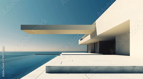 Abstract minimalism architecture , inspired by world famous modern architects,