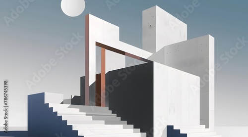 Abstract minimalism architecture , inspired by world famous modern architects,