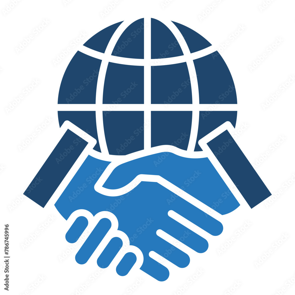 Handshake Across the Globe icon Handshake Across the Globe icon