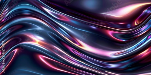 Abstract background with vibrant, wavy patterns resembling liquid metal, with pink and blue hues.