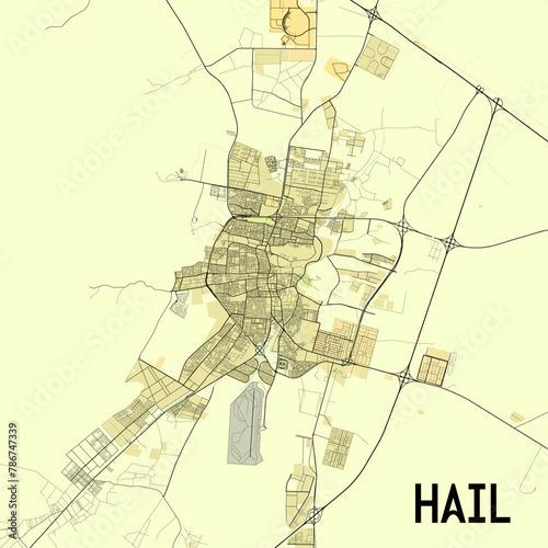 Hail, Saudi Arabia vector city map