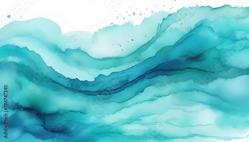 Blue azure turquoise abstract watercolor background
