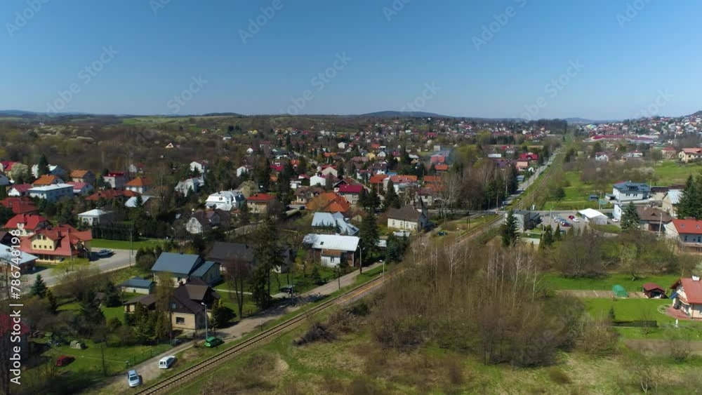 Panorama Tracs Landscape Sanok Aerial View Poland Panorama Tracs Landscape Sanok Aerial View Poland