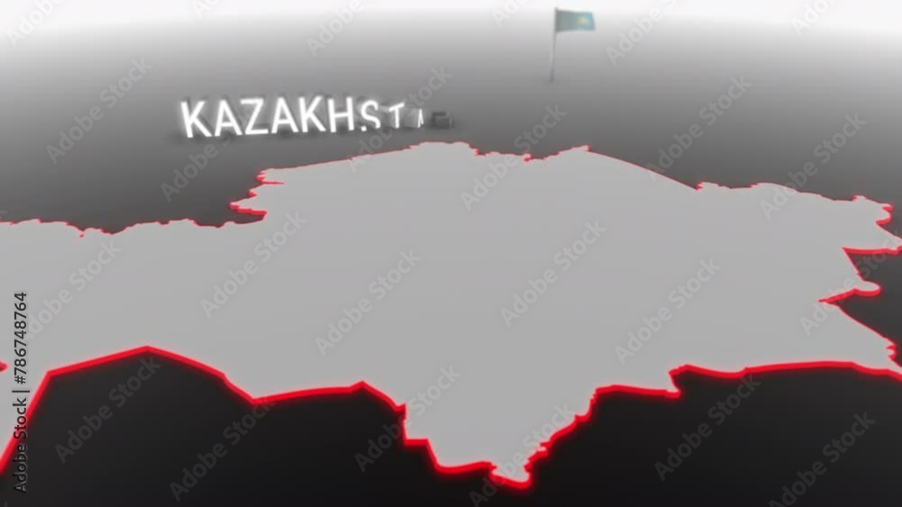 3d animated map of Kazakhstan gets hit and fractured by the text “Inflation” 3d animated map of Kazakhstan gets hit and fractured by the text “Inflation”