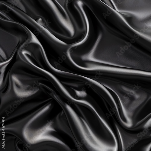 Elegant texture of black silk fabric, suitable for use as a sophisticated HD wallpaper