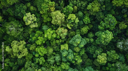 Aerial top view forest tree  Rainforest ecosystem and healthy environment concept and background 