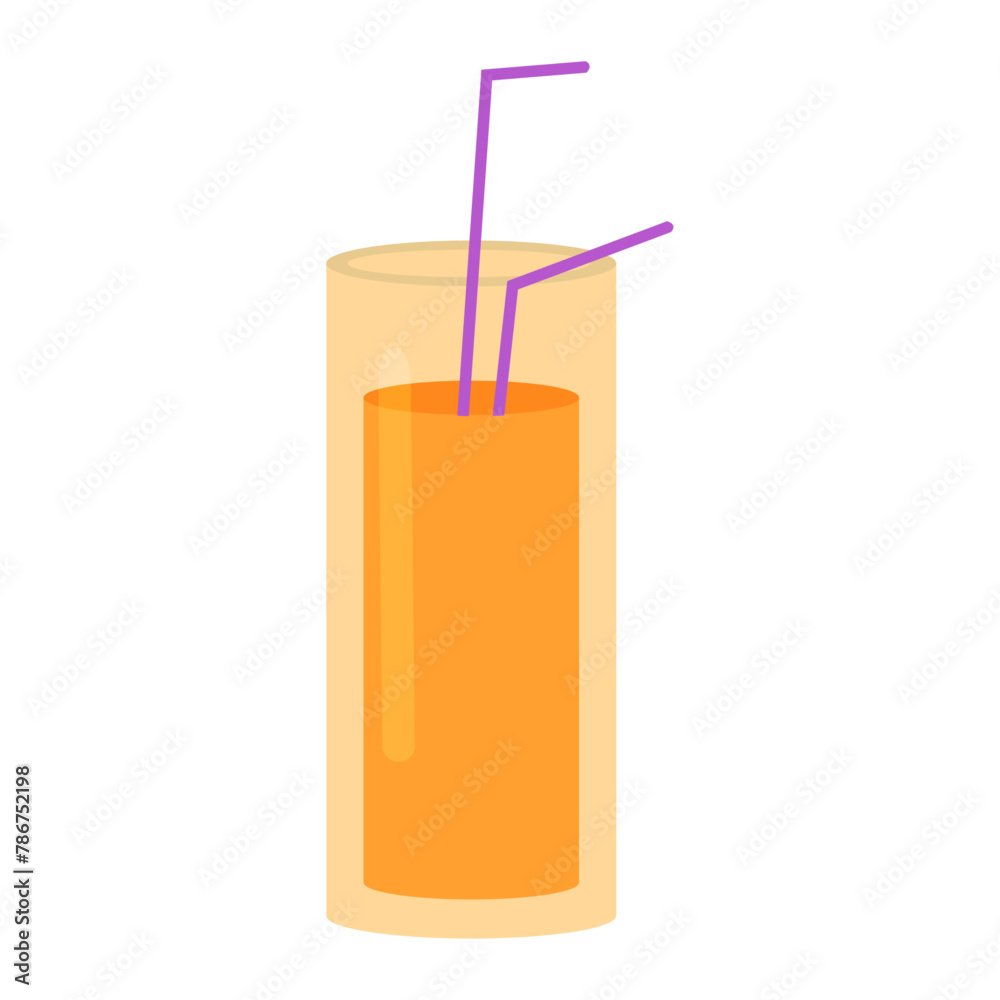 Vector juice cocktail icon flat illustration of juice cocktail vector Vector juice cocktail icon flat illustration of juice cocktail vector