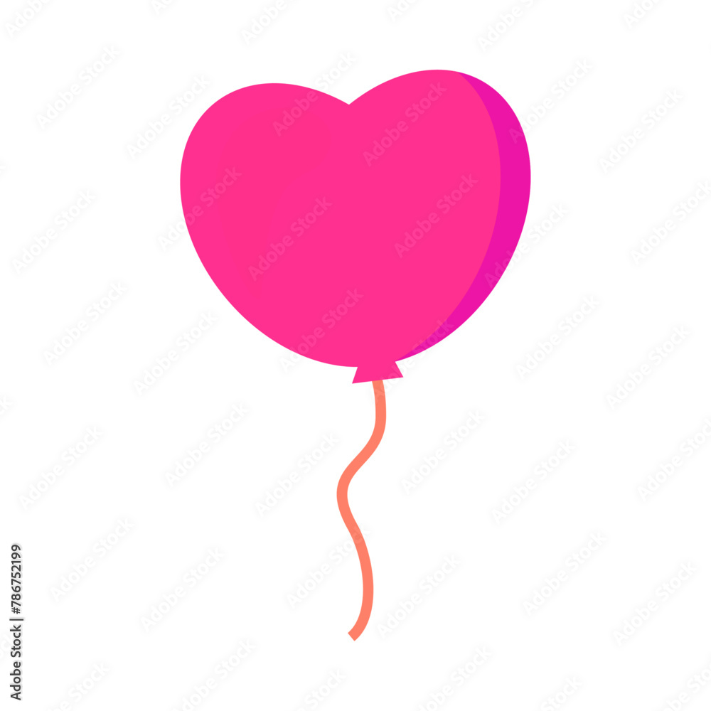 Vector Heart balloon illustration on white background