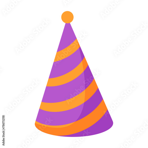 vector birthday hat illustration on white background