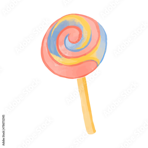 vector delicious candies in watercolor style