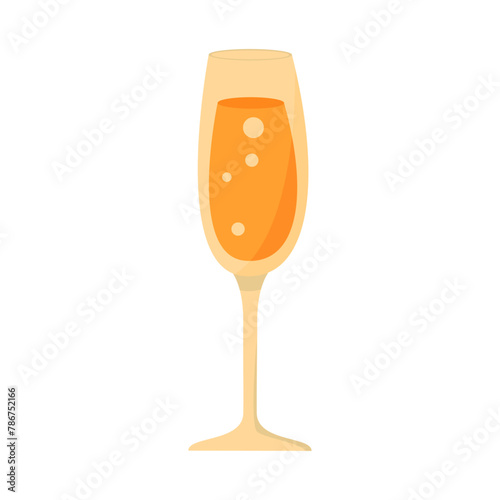 Vector goblet of champagne christmas goblet flat cartoon vector