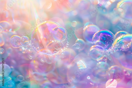 Dreamy Soap Bubbles with Prism Light Reflections photo