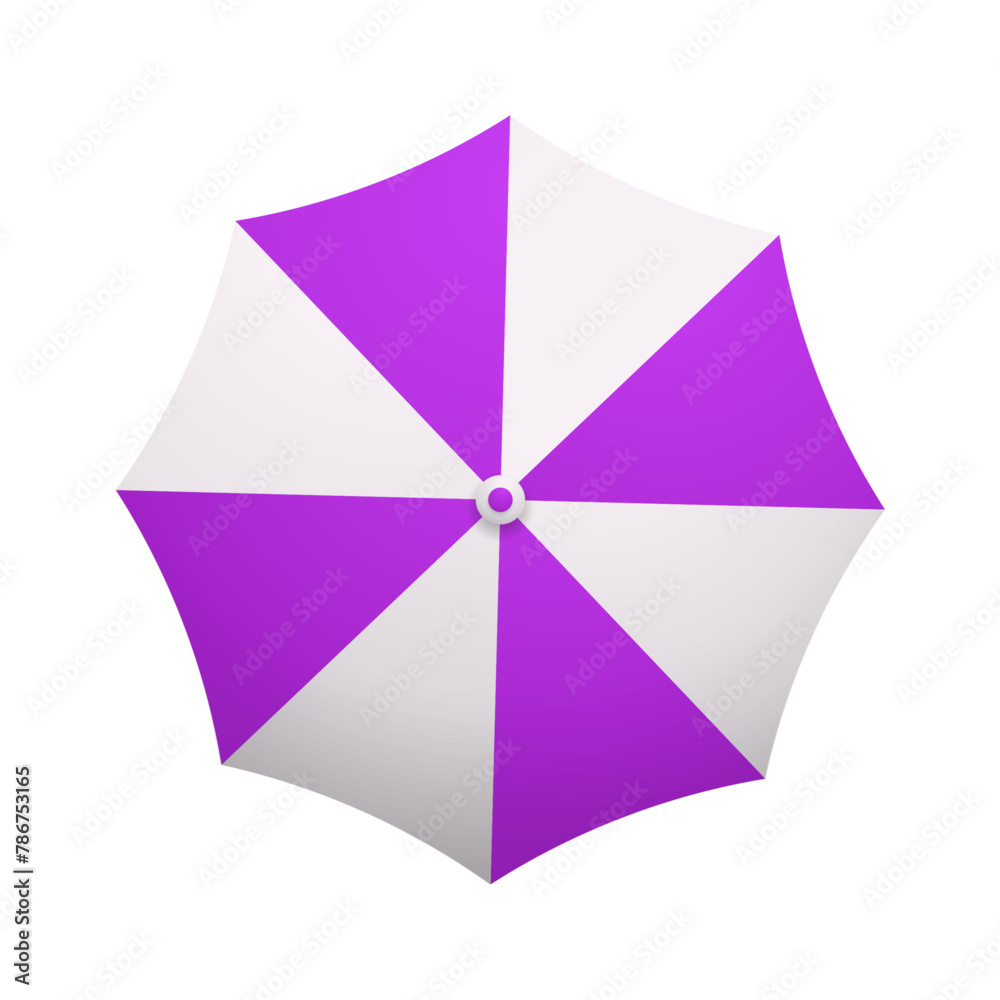 vector sunshade top view for summer on white background vector sunshade top view for summer on white background