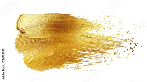 Gold watercolor texture paint stain Shining brush stroke for you amazing design project © buraratn