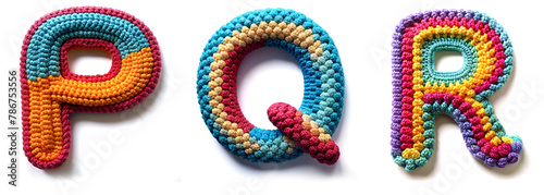 Letters P, Q, R. Crochet Alphabet: Handcrafted Letter Designs photo