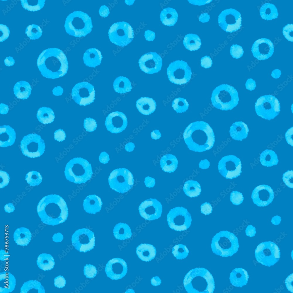 水彩の水玉模様のシームレスパターン
