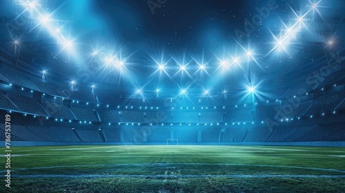 lights at night and stadium football stadium with bright lights sports background © buraratn