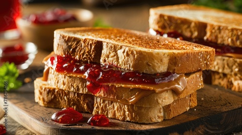 Peanut butter and jelly sandwich photo