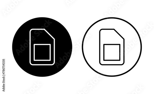 Sim card icon set. dual sim card icon vector