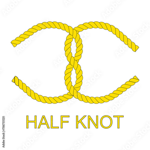 knotted rope icon with rope vector