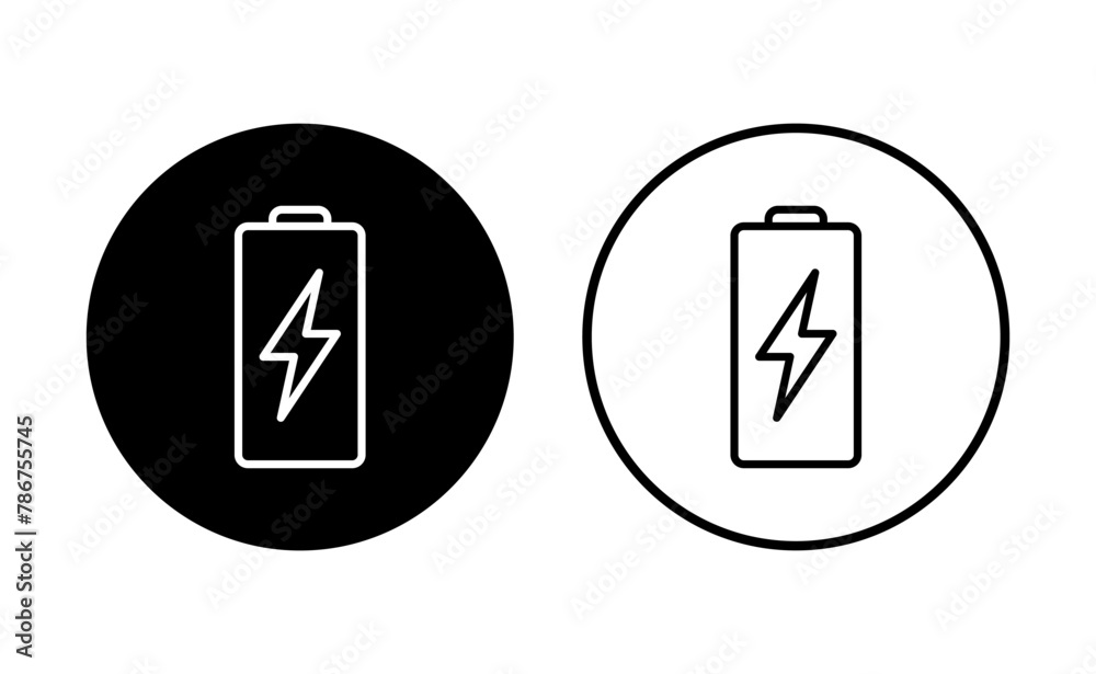 Battery icon set. battery charge level. battery charging icon