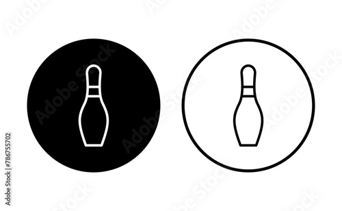 Bowling icon set. bowling ball and pin icon. bowling pins