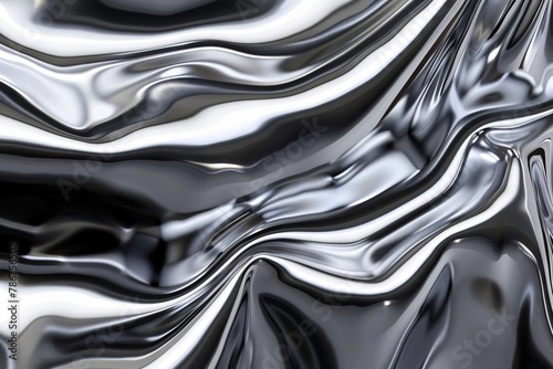 glossy chrome metal texture background liquid silver surface 3d rendered abstract wallpaper