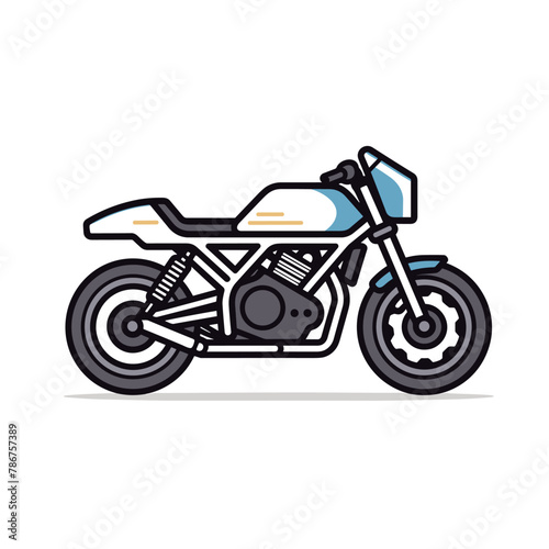 Classic white motorcycle vector illustration