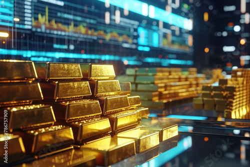Wealth on the Rise Gold Bar Stacks Reflect Future Prosperity Investment © GOLVR