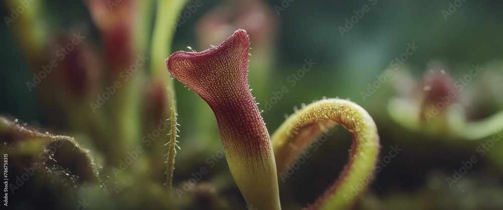 A macro photograph of a carnivorous plant A macro photograph of a carnivorous plant