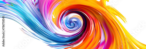 Vibrant color whirlpool twisting in a hypnotizing motion on transparent background. photo
