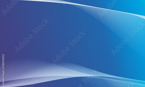 Beautiful blue gradient background white wave lines and smooth presentation concept.