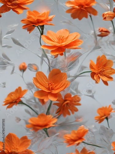 beautiful orange flower background. design for banner  poster  wallpaper  social media  web. generative ai
