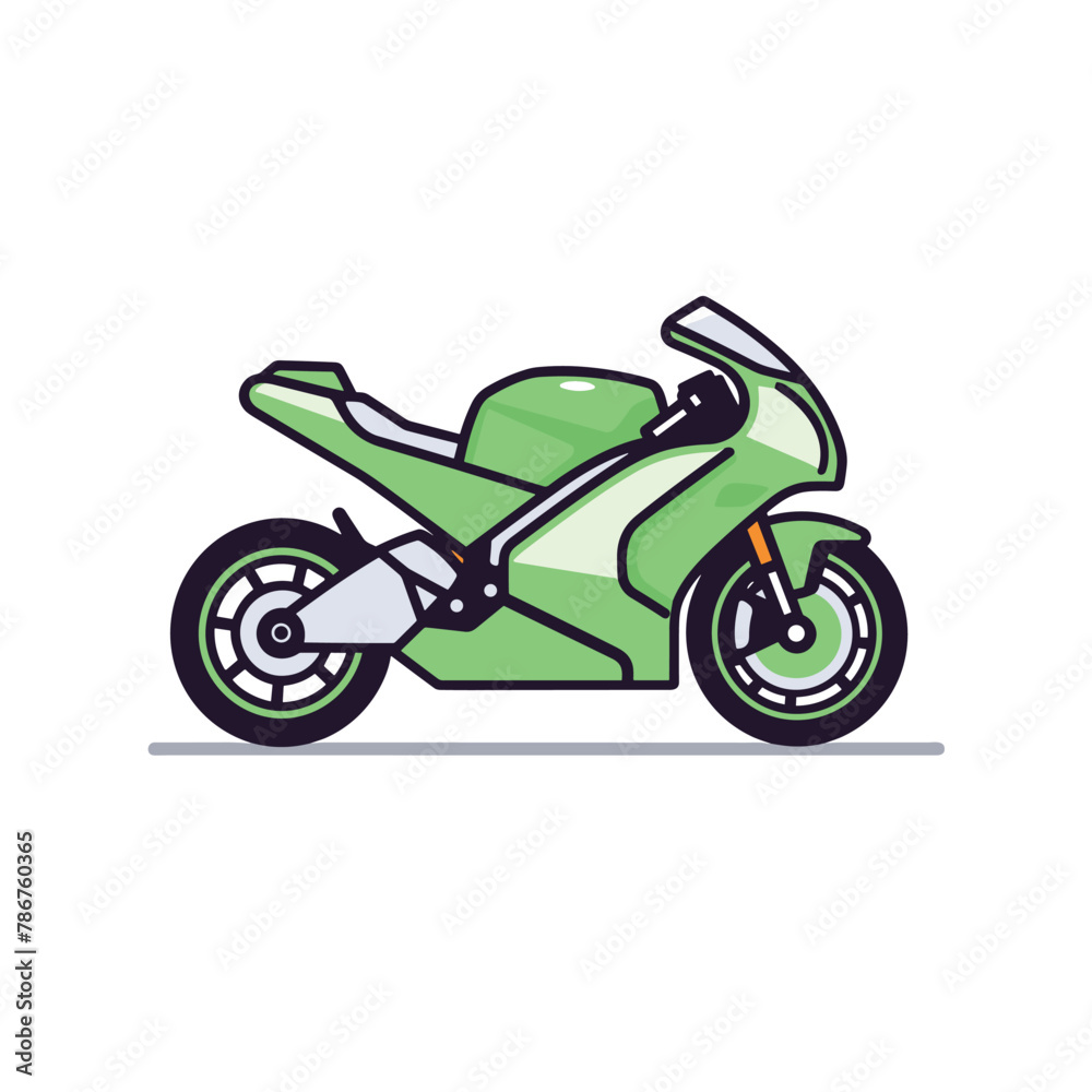 Cute kawaii mini motorcycle vector design
