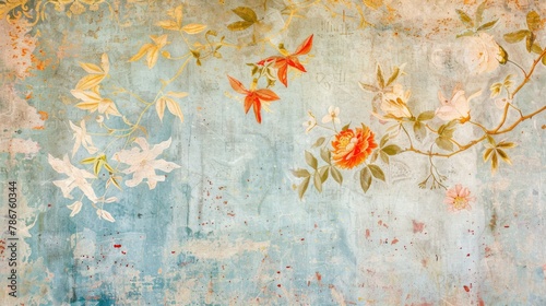 Floral Painting on Wall