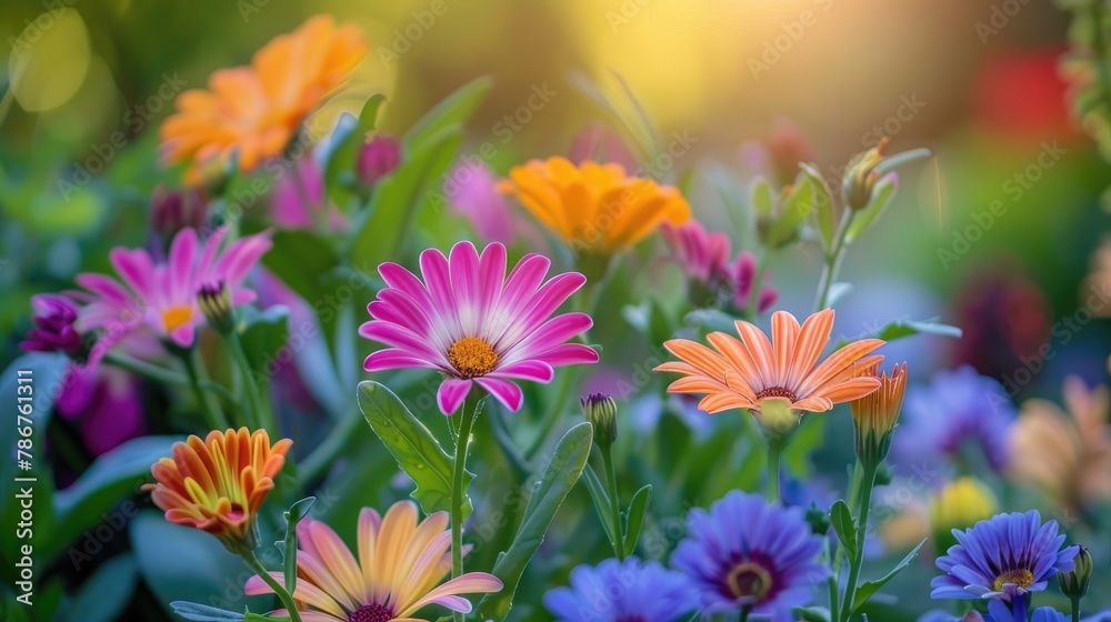 Fototapeta premium Vibrant blooms in the garden