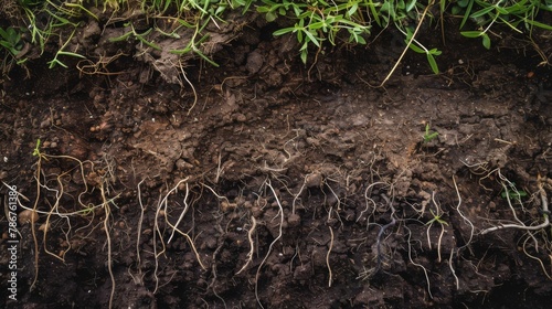 Close Up of Dirt and Grass Field