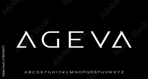modern, futuristic modern geometric font	
