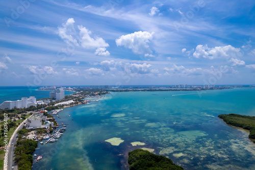 Aerial view of Cancun Hotel Zone