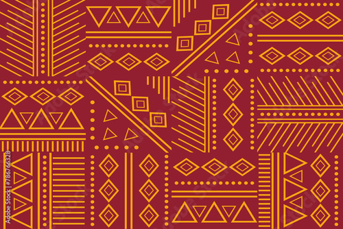 Abstract ethnic seamless pattern in tribal.Ikat textile texture in native American,Mexican,African, mediterranean, Aborigin style. Aztec geometric folk art background design for print decor. photo